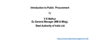 Public Procurement: Overview, Principles, and Processes