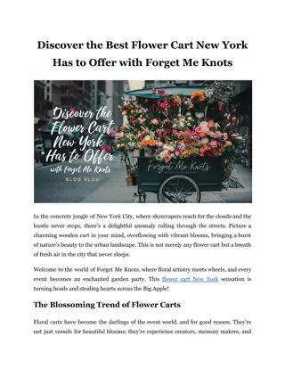 Discover the Best Flower Cart New York Has to Offer with Forget Me Knots