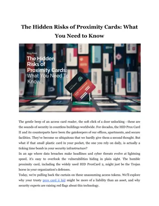 The Hidden Risks of Proximity Cards: What You Need to Know