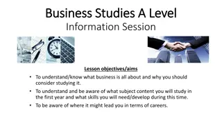 Explore the World of Business Studies at A Level