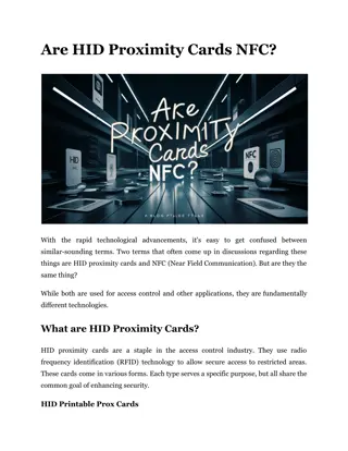 Are HID Proximity Cards NFC?