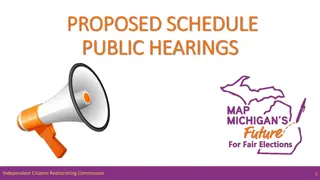 Proposed Schedule for Public Hearings by Independent Citizens Redistricting Commission