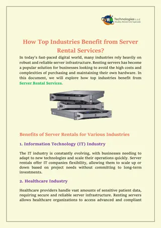 How Top Industries Benefit from Server Rental Services?