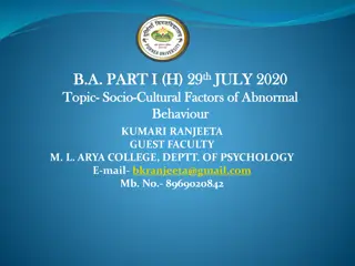 Socio-Cultural Factors of Abnormal Behavior in Psychology