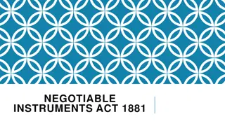 The Negotiable Instruments Act 1881