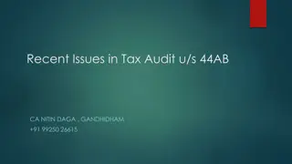Recent Issues in Tax Audit u/s 44AB