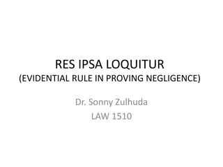 Res Ipsa Loquitur in Proving Negligence