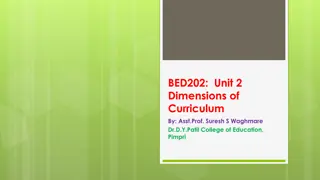 Dimensions of Curriculum in Education: An Overview