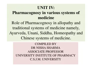 Role of Pharmacognosy in Various Systems of Medicine