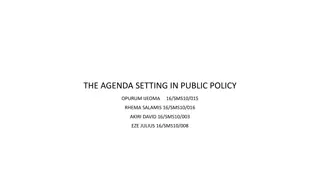 Understanding Agenda Setting in Public Policy