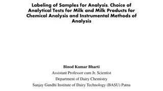 Guidelines for Sample Labeling and Analytical Tests in Milk Products Analysis