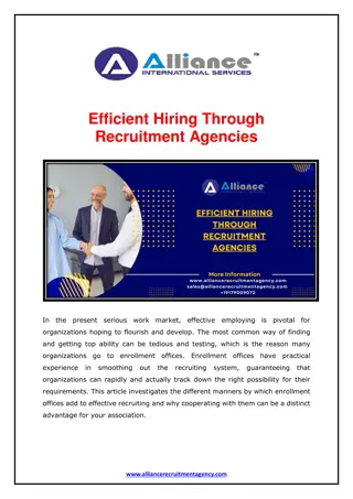 Efficient Hiring Through Recruitment Agencies