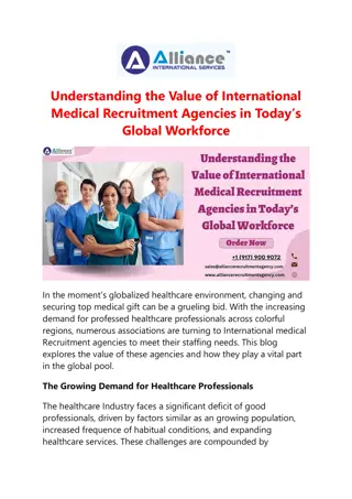 Understanding the Value of International Medical Recruitment Agencies in Today’s