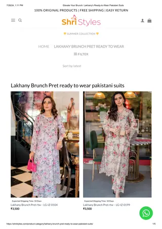 Elevate Your Brunch_ Lakhany's Ready-to-Wear Pakistani Suits