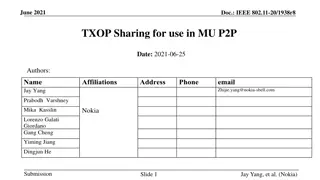 IEEE 802.11-20/1938r8 TXOP Sharing for MU P2P Communication