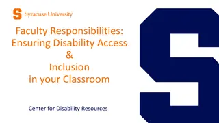 Ensuring Disability Access and Inclusion at Syracuse University: Faculty Responsibilities