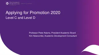 Academic Promotion 2020: Level C and Level D - Application Process Updates