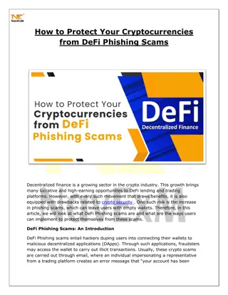 How to Protect Your Cryptocurrencies from DeFi Phishing Scams