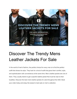 Discover The Trendy Mens Leather Jackets For Sale