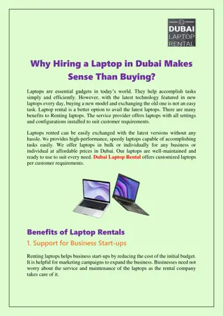 Why Hiring a Laptop in Dubai Makes Sense Than Buying?