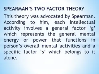 Spearman's Two-Factor Theory