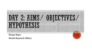 Understanding Research Aims, Objectives, and Hypothesis in Health Research