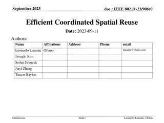 Efficient Coordinated Spatial Reuse in IEEE 802.11-23