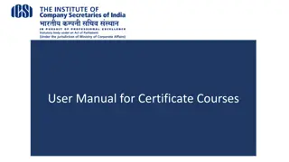 User Manual for Certificate Courses Login and System Requirements