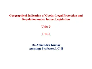 Legal Protection of Geographical Indications of Goods in Indian Legislation