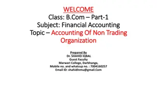 Non-Trading Organizations in Financial Accounting