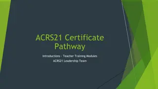 ACRS21 Certificate Pathway Overview