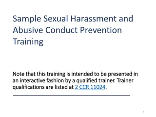 Sample Sexual Harassment and Abusive Conduct Prevention Training