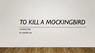 Character Profiles from To Kill a Mockingbird by Harper Lee