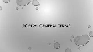 Poetry: Analysis, Forms, and Terms