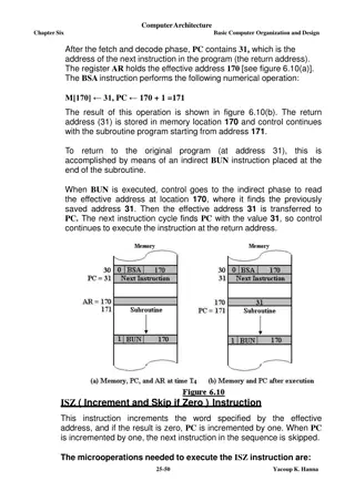 Computer Architecture and Design: Basic Organization and Operation