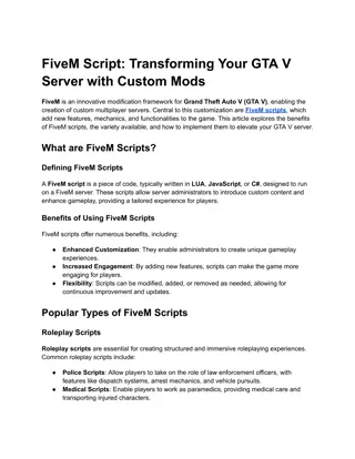 FiveM Script- Transforming Your GTA V Server with Custom Mods