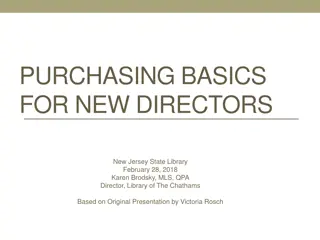 Purchasing Basics for New Directors in New Jersey State Library