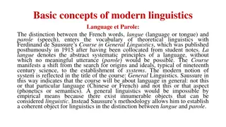 Saussure's Concepts of Langue and Parole in Modern Linguistics