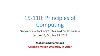 Tuples and Dictionaries in Computing Sequences