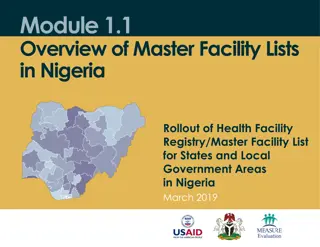 Overview of Master Facility Lists in Nigeria: Rollout of Health Facility Registry