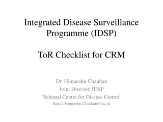 Integrated Disease Surveillance Programme (IDSP) Overview and Checklists