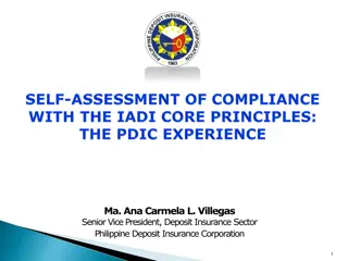 PDIC Self-Assessment Process for Effective Deposit Insurance System