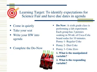 Science Fair Expectations and Due Dates for Sixth Grade Experiment