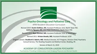 Collaborative Approach in Psycho-Oncology and Palliative Care