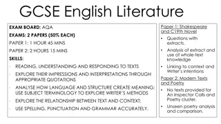 Exam Preparation Guide for GCSE English Literature and Language