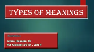 Types of Meanings Explored in Linguistics