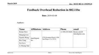 Reduction of Feedback Overhead in IEEE 802.11be