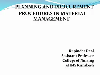 Effective Material Management Planning and Procurement Procedures