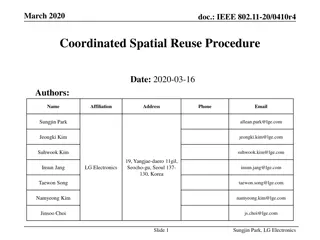 IEEE 802.11-20/0410r4 Coordinated Spatial Reuse Procedure