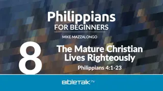 Living Righteously: Lessons from Philippians